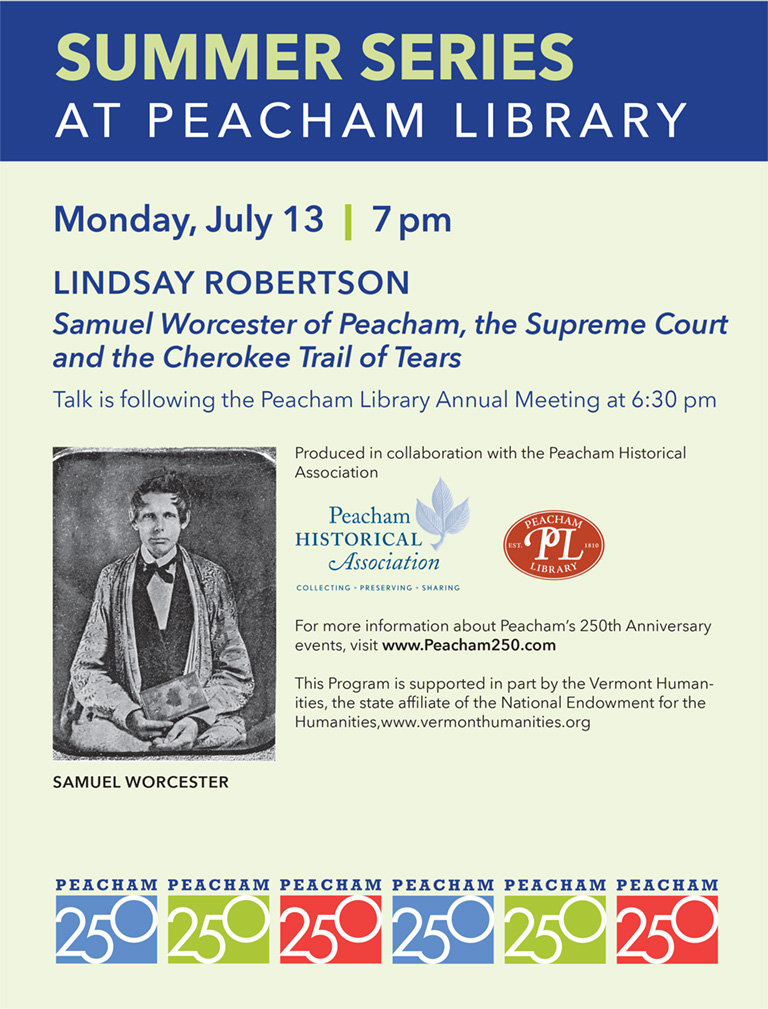 Peacham Historical Association and Peacham Library Summer Series 2026
