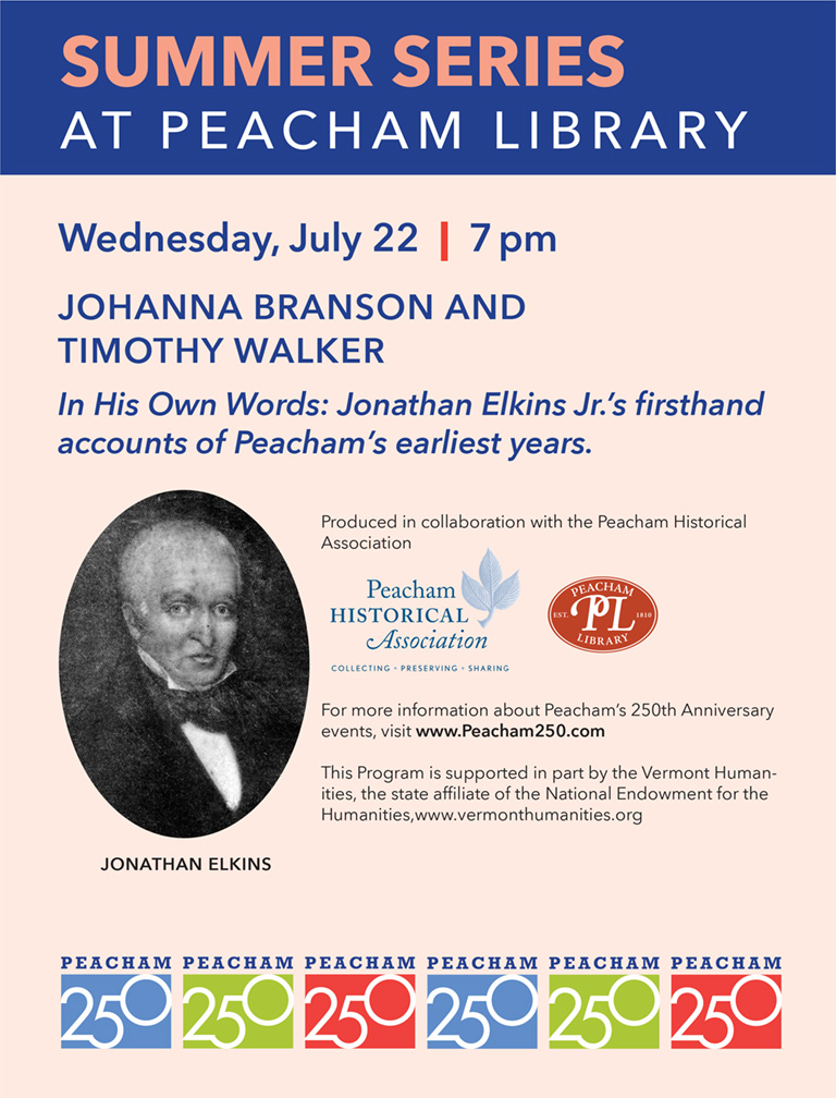 Peacham Historical Association and Peacham Library Summer Series 2026